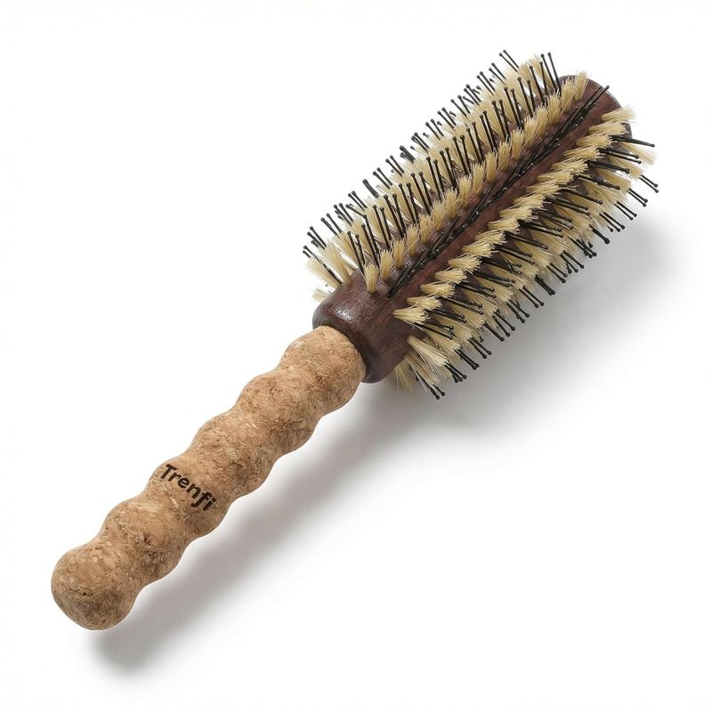 Boar Bristle Round Brush 2.5 Inch, Espresso