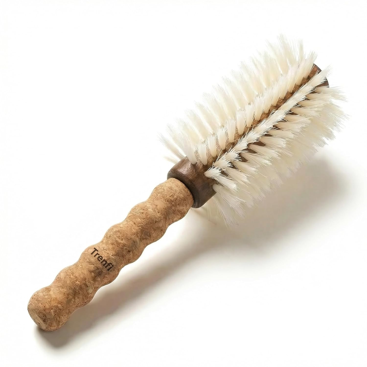 Boar Bristle Round Brush with Cork Handle - 2.75 Inch Barrel with Nylon Pins …