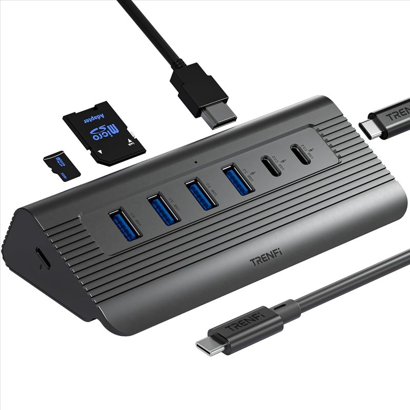 10-in-1 USB-C Hub Gray + Thunderbolt 5 Cable