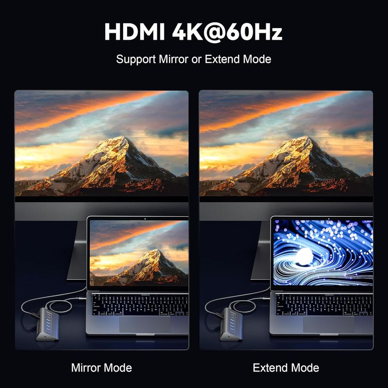 10-in-1 USB-C Hub Gray + Thunderbolt 5 Cable